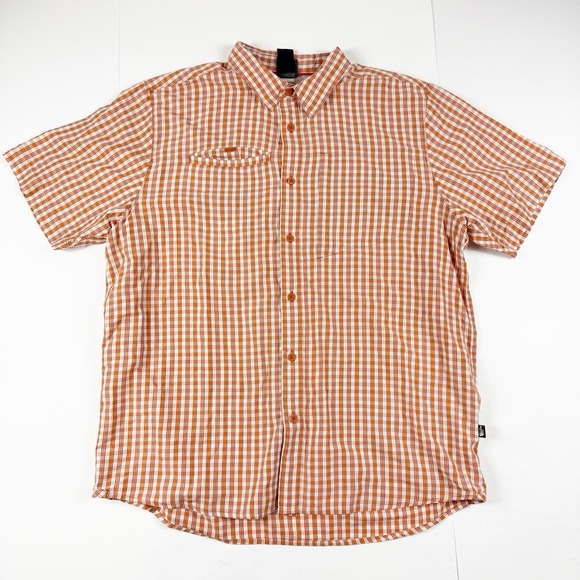 The North Face Other - The North Face Men's Short Sleeve Button Down Shirt Checkered Orang White XL